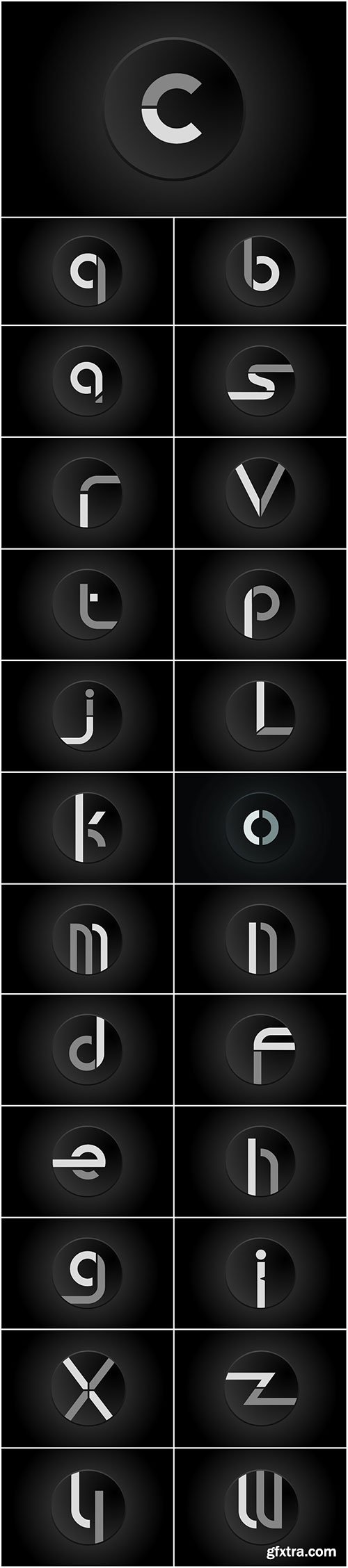 Black and white alphabet letter circle logo icon