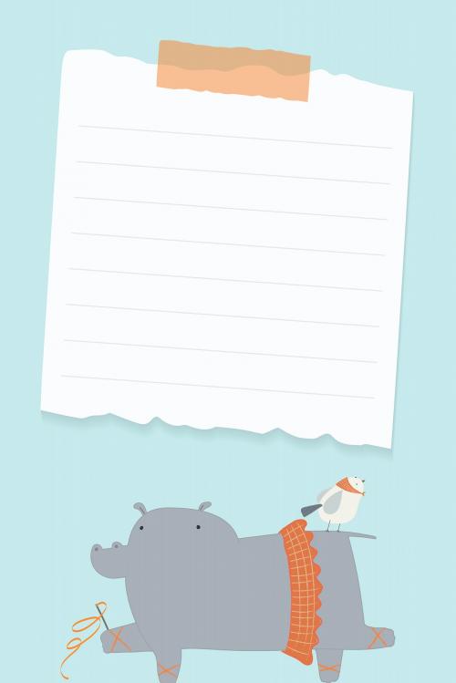 Hippo ballerina notepaper vctor - 2053277