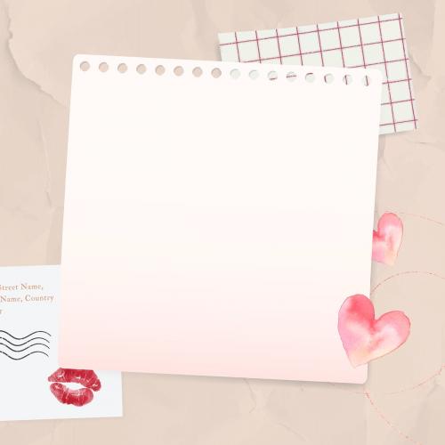 Love notepaper on wrinkled paper background vector - 2053694