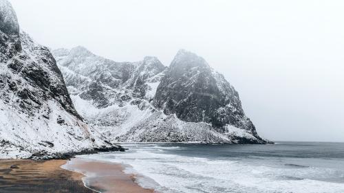 Kvalvika beach on Lofoten Islands, Norway - 2256554