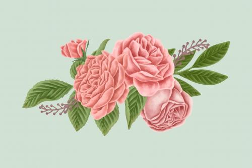 Vintage flower bouquet vector - 2091331