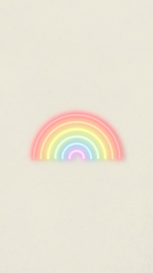 Rainbow colors neon vector mobile phone wallpaper - 2093963