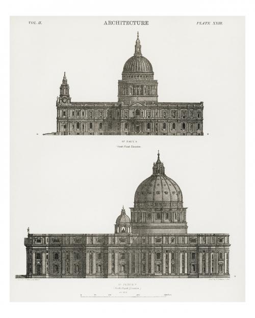 Famous British landmark vintage illustration wall art print and poster design remix from original artwork. - 2267303