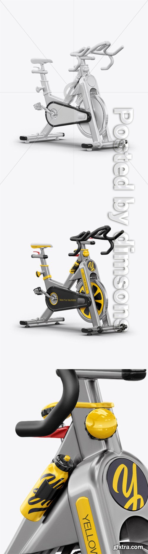 Exercise Bike Mockup - Half Side View 23046