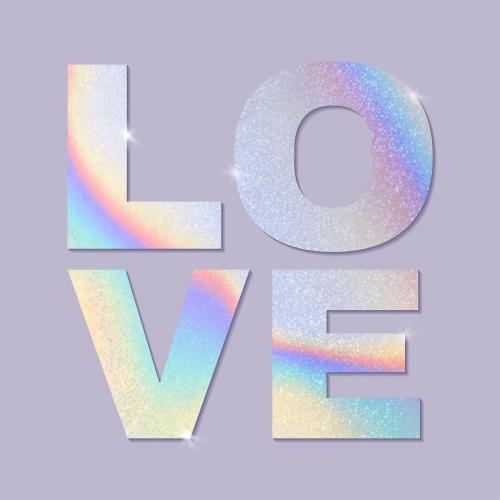 Pastel holographic typography style vector - 2094956