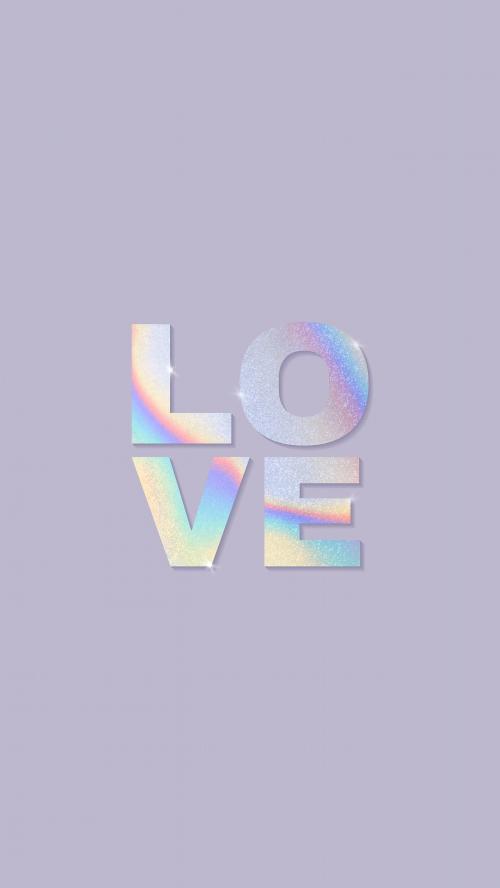 Pastel holographic typography mobile phone wallpaper vector - 2094958