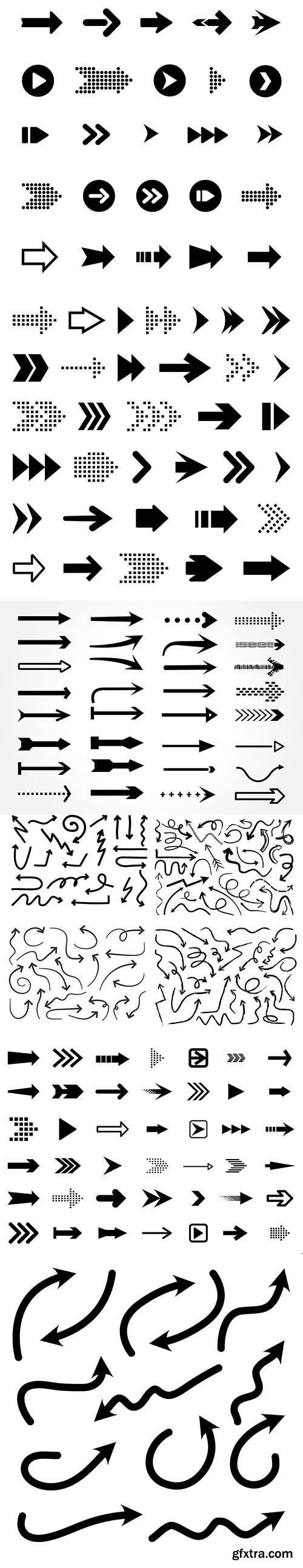 Set of Hand-Drawn Arrows Doodle Design Elements