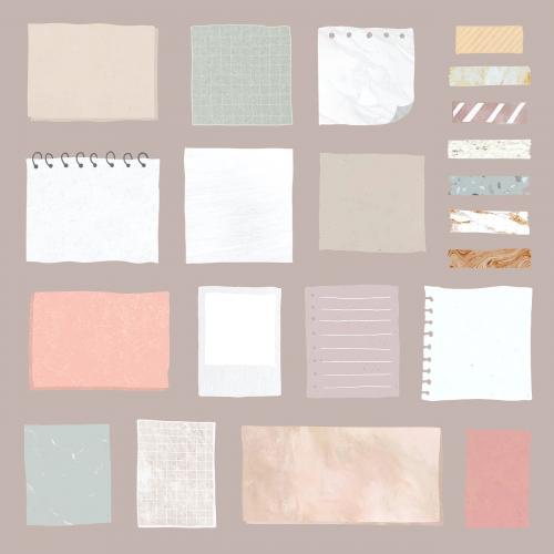 Blank reminder paper notes vector set - 2100701