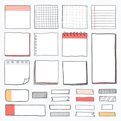 Blank reminder paper notes vector set - 2100860