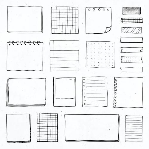 Blank reminder paper notes vector set - 2100867