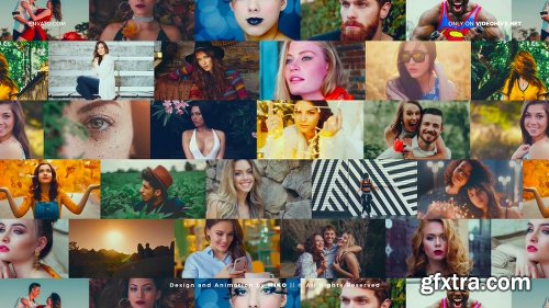 Videohive Mosaic Photo Wall Vlog Logo Reveal 25423444