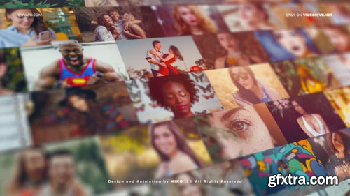 Videohive Mosaic Photo Wall Vlog Logo Reveal 25423444