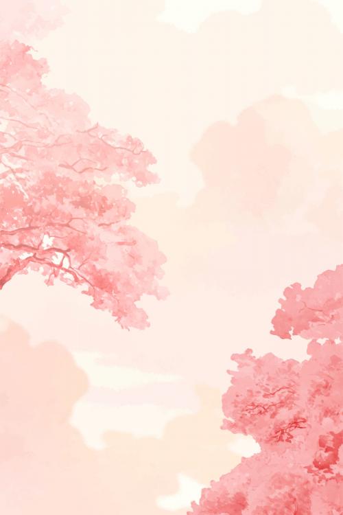 Pink trees and sky banner vector - 2203223