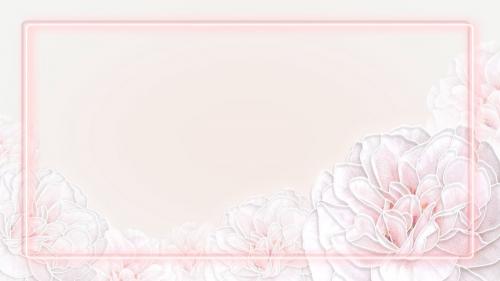 Neon pink floral rectangle frame wallpaper vector - 2204869