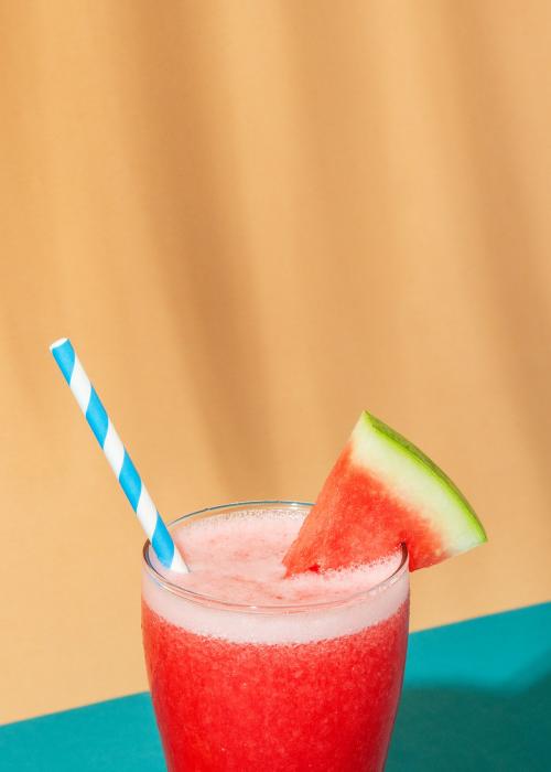 Fresh watermelon smoothie on colorful background - 2287292