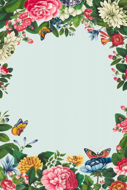 Vintage hand drawn flower frame vector - 2207599