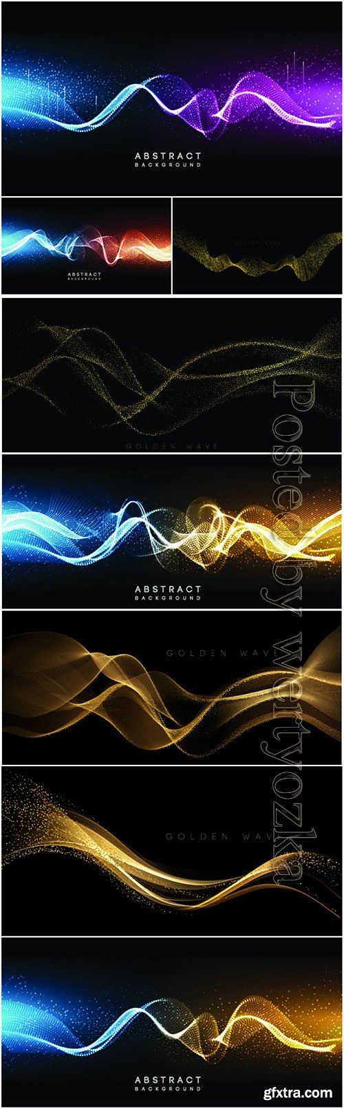 Gold and color waves in vector