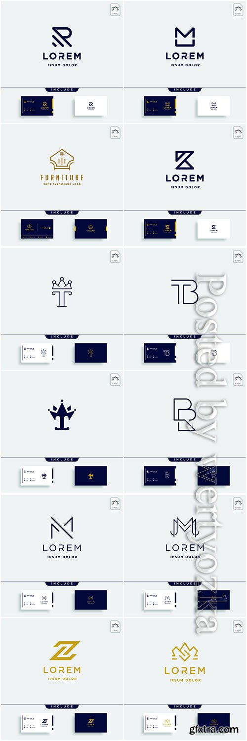 Company business logo and business card in vector 