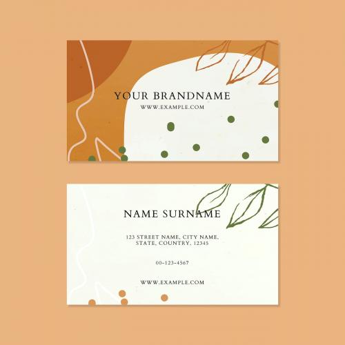 Abstract botanical Memphis business card vector - 2210381