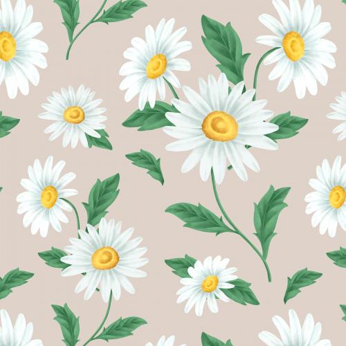 White daisy flower patterned background vector - 2211837