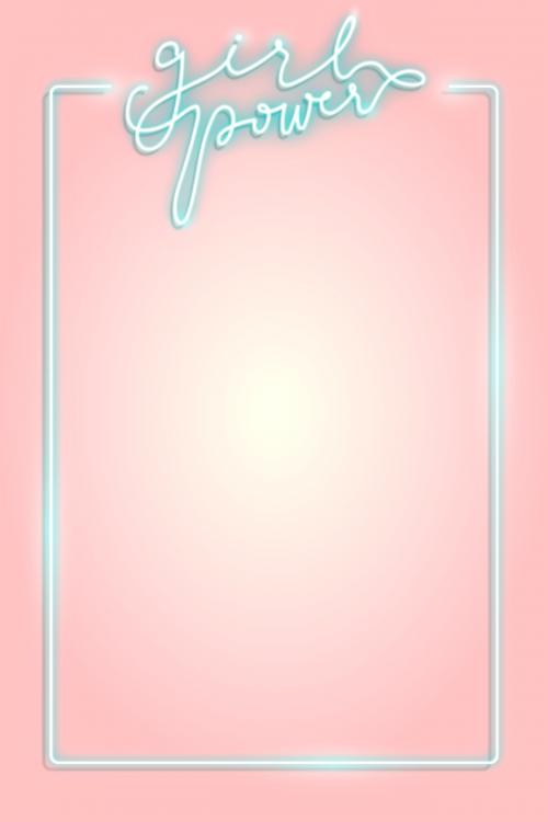 Feminine neon frame on a pink background vector - 2224499