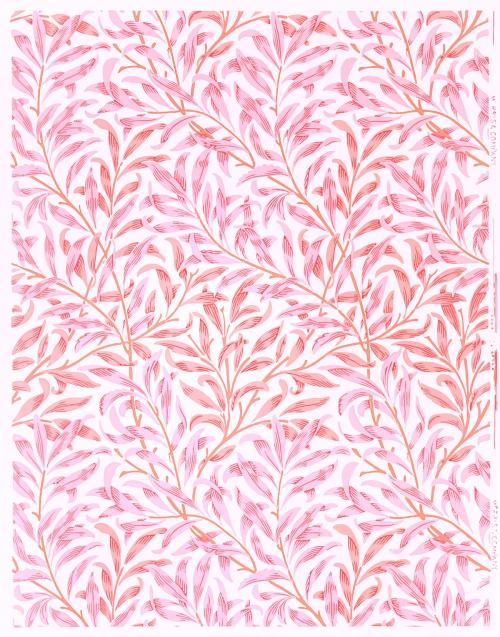 Willow wallpaper vintage design vector, remix from original artwork by William Morris - 2265626