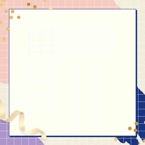 Rectangle frame on Memphis pattern background vector - 1234589