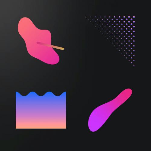 Colorful gradient collection vector - 1235291