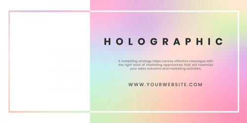 Pastel holographic pattern social template vector - 2009531