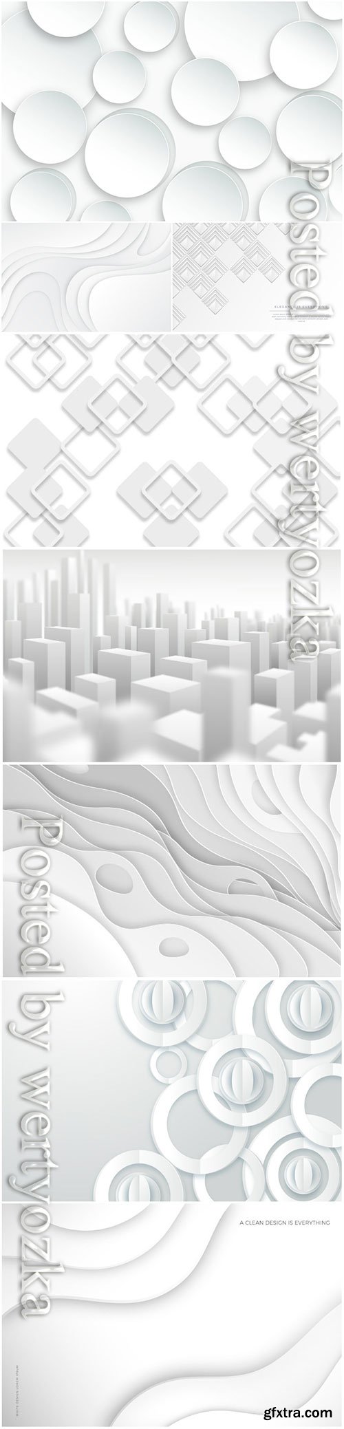 White 3d vector template abstract background