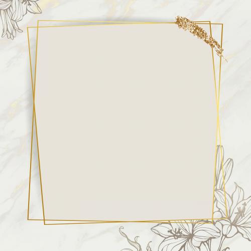 Gold floral frame with brush stoke vector - 2019675