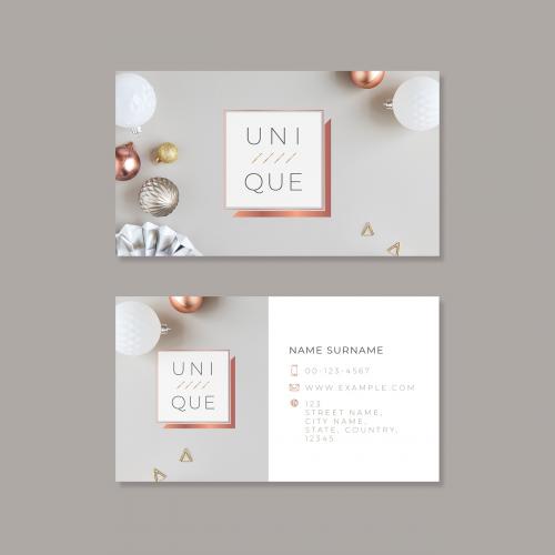 Baubles patterned business card vector - 2020285