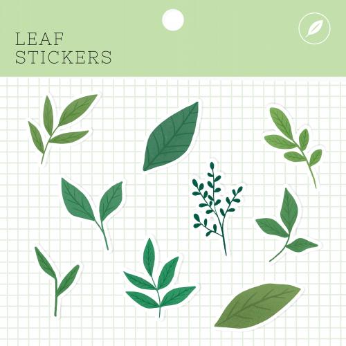 Leaf stickers package vector - 2030737