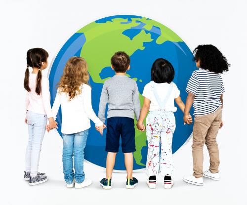 Diverse kids spreading environmental awareness - 492045