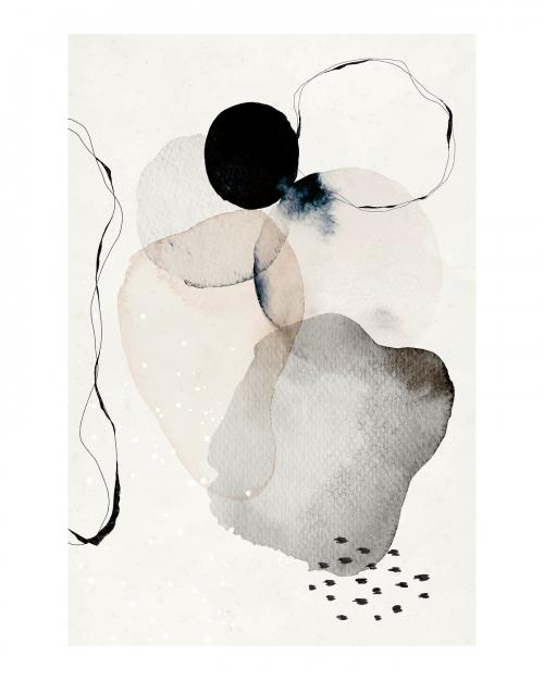 Abstract watercolor circles wall art print and poster illustration - 2274385