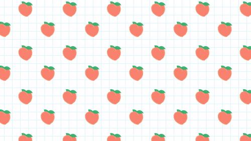 Hand drawn peach seamless pattern on white grid social template vector - 2033573