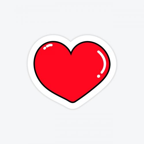 Shiny red heart symbol vector - 2034510