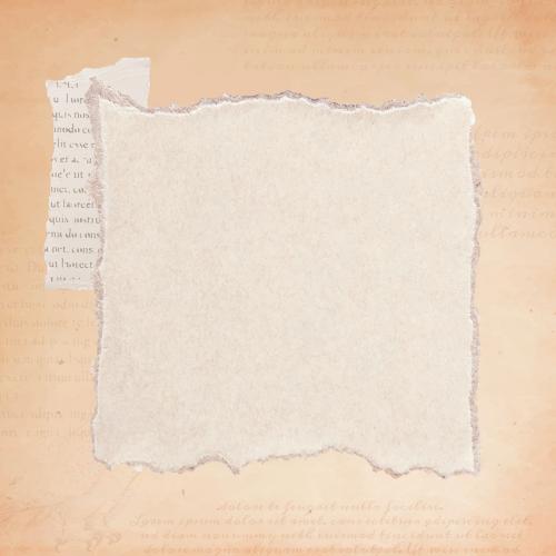 Torn old beige paper background vector - 2035330