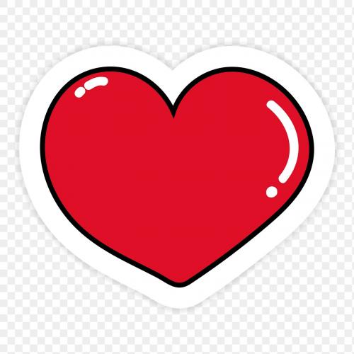 Shiny red heart-shaped transparent png - 2034501