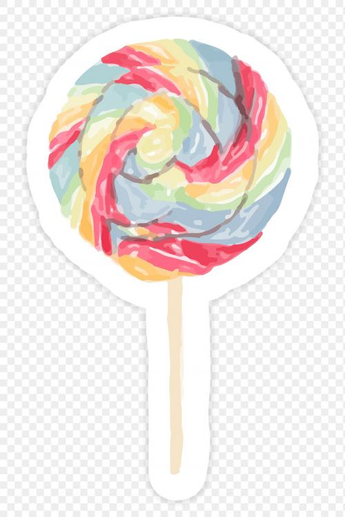 Illustration of hand drawn lollipop icon isolated on transparent background - 2034592