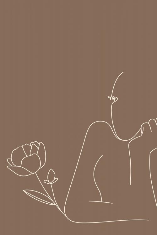 Feminine line art vector - 2044522