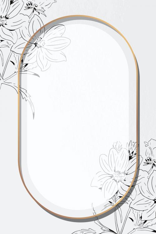 Oval golden tropical frame vector - 2045238