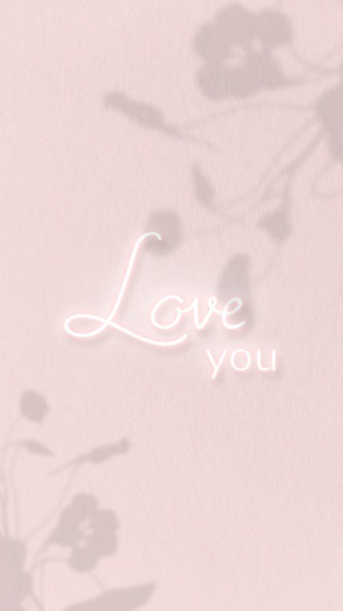 Love you neon word on pink background vector - 2093996