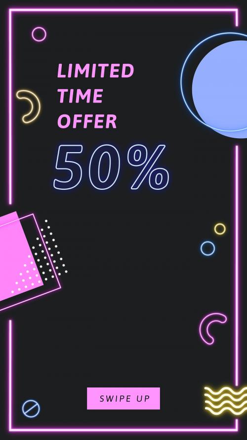 Neo Memphis Instagram story template vector - 2211122