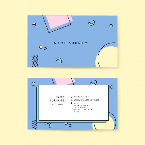 Neo Memphis business card template vector - 2211134