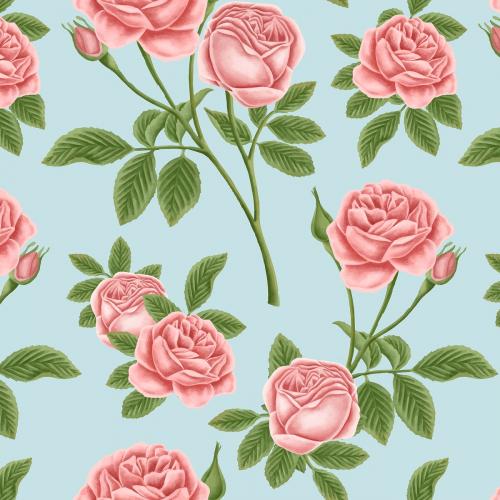 Red rose patterned background vector - 2211838