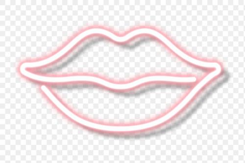 Pink neon light kiss sign transparent png - 2094132