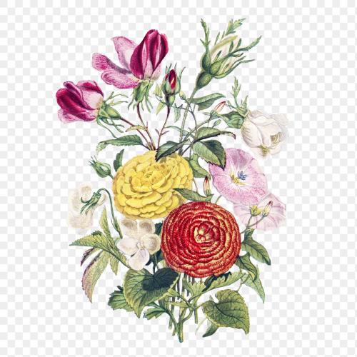 Vintage flower bouquet transparent png - 2098613