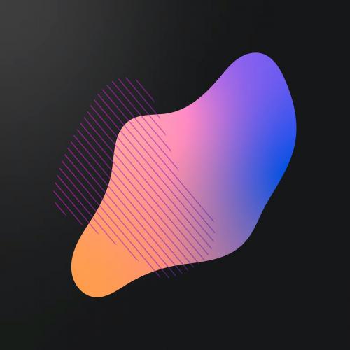 Colorful gradient element with lines vector - 1234901