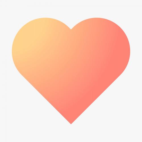 Colorful heart gradient element vector - 1234955